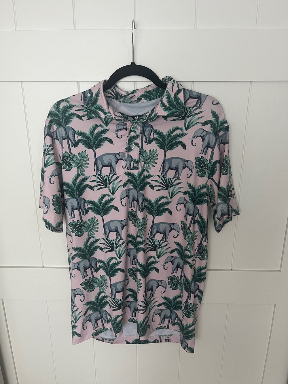 Waggle Golf Elephant All Over Print Performance Polo Size Medium - Picture 4 of 9